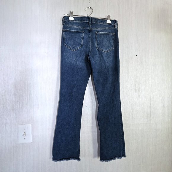 Free People Straight Cropped Jeans Raw Hem - Blue - size 29 - EUC - Picture 4 of 11